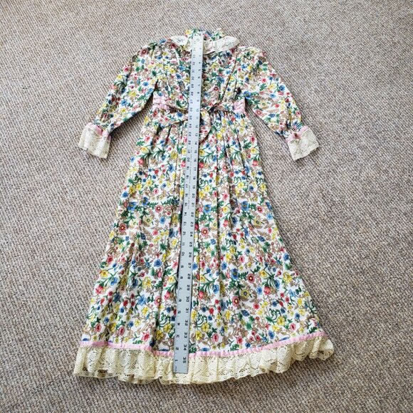 Vintage 70s Girl's Prairie Pioneer Maxi Dress - Picture 8 of 13